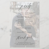 Elegant zwart-wit foto-huwelijksprogramma met budg (Achterkant)