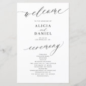 Elegant zwart-wit foto-huwelijksprogramma met budg (Voorkant)