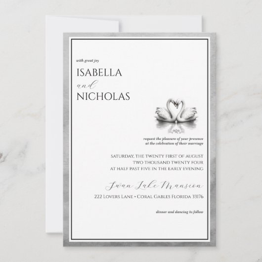 Elegant zwart-wit foto Jubileum Uitnodigen Kaart (Voorkant)