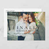 Elegant zwart wit foto Sla de datum op Aankondigingskaart (Voorkant / Achterkant)