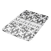 Elegant zwart-wit Frans Damaskpatroon Badmat (Gekanteld)