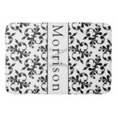 Elegant zwart-wit Frans Damaskpatroon Badmat (Voorkant)