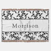 Elegant zwart-wit Frans Damaskpatroon