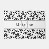 Elegant zwart-wit Frans Damaskpatroon Deurmat (Voorkant)