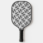 Elegant zwart-wit Frans Damaskpatroon Pickleball Paddle (Achterkant)
