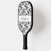 Elegant zwart-wit Frans Damaskpatroon Pickleball Paddle (Links)