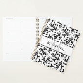 Elegant zwart-wit Frans Damaskpatroon Planner (Display)