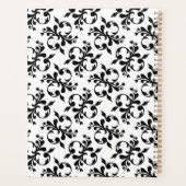 Elegant zwart-wit Frans Damaskpatroon Planner (Achterkant)