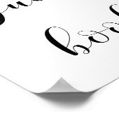 Elegant zwart-wit gastenboek trouwbord poster (Hoek)