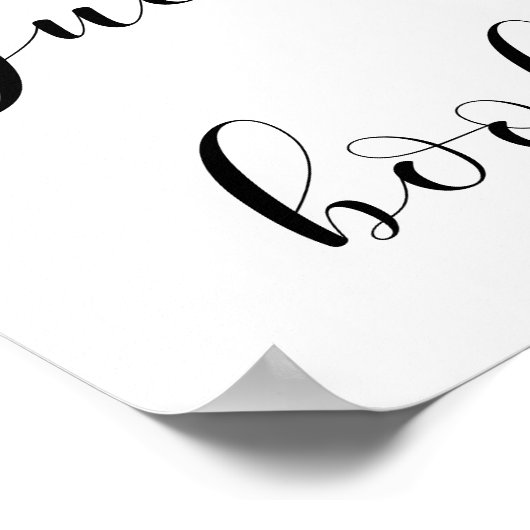 Elegant zwart-wit gastenboek trouwbord poster (Hoek)