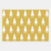 Elegant Zwart Wit & Geel Vrolijk Kerstfeest Inpakpapier Vel (Voorkant)