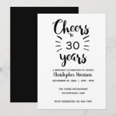 Elegant zwart-wit gejuich tot 30 jaar kaart (Voorkant / Achterkant)