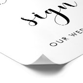 Elegant zwart-wit Gelieve trouwbord te ondertekene Poster (Hoek)