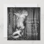 Elegant zwart-wit gemaskerd bal kaart (Achterkant)