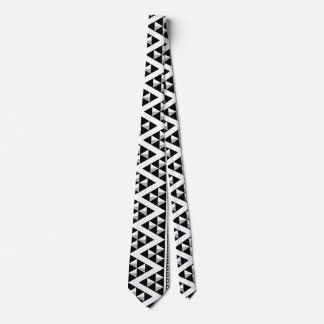 Elegant zwart-wit geometrisch Azteeks patroon Stropdas