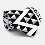 Elegant zwart-wit geometrisch Azteeks patroon Stropdas (Opgerold)