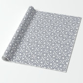 Elegant zwart wit geometrisch islamitisch patroon cadeaupapier (Uitgerold)