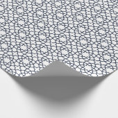 Elegant zwart wit geometrisch islamitisch patroon cadeaupapier (Hoek)