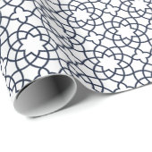 Elegant zwart wit geometrisch islamitisch patroon cadeaupapier (Rol Hoek)