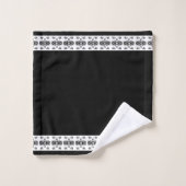 Elegant zwart-wit geometrisch patroon bad handdoek (Wasdoekje)