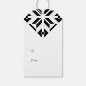 Elegant zwart-wit geometrisch patroon cadeaulabel (Achterkant)