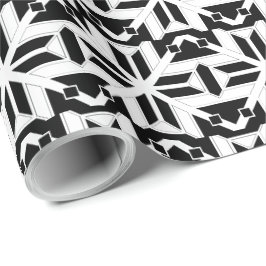 Elegant zwart-wit geometrisch patroon cadeaupapier