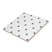 Elegant zwart wit geometrisch patroon | driehoeken tegeltje (Zijkant)