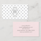 Elegant zwart wit geometrisch patroon | driehoeken visitekaartje (Voorkant / Achterkant)