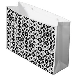 Elegant zwart-wit geometrisch patroon groot cadeauzakje