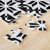 Elegant zwart-wit geometrisch patroon legpuzzel (Zijkant)