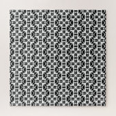 Elegant zwart-wit geometrisch patroon legpuzzel (Horizontaal)
