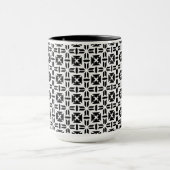 Elegant zwart-wit geometrisch patroon mok (Midden)