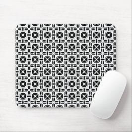 Elegant zwart-wit geometrisch patroon muismat