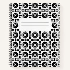 Elegant zwart-wit geometrisch patroon notitieboek