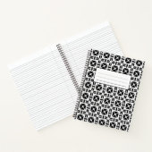 Elegant zwart-wit geometrisch patroon notitieboek (Binnen)