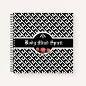 Elegant zwart-wit geometrisch patroon notitieboek (Voorkant)