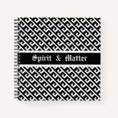 Elegant zwart-wit geometrisch patroon notitieboek (Voorkant)