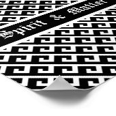 Elegant zwart-wit geometrisch patroon poster (Hoek)