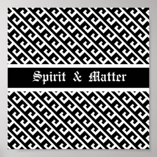 Elegant zwart-wit geometrisch patroon poster