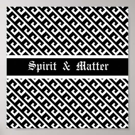 Elegant zwart-wit geometrisch patroon poster (Voorkant)