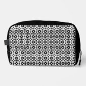 Elegant zwart-wit geometrisch patroon toilettasje (Voorkant)