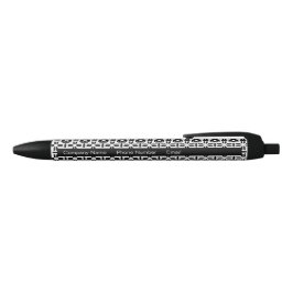 Elegant zwart-wit geometrisch patroon zwarte inkt pen