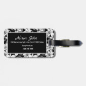 Elegant zwart-wit gepersonaliseerd Bagagelabel (Achterkant horizontaal)