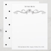 Elegant zwart-wit, gepersonaliseerd papier (Voorkant / Achterkant)