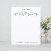 Elegant zwart-wit, gepersonaliseerd papier (Staand voorkant)