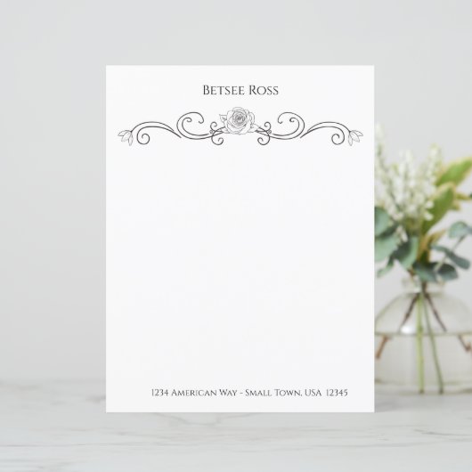 Elegant zwart-wit, gepersonaliseerd papier (Staand voorkant)