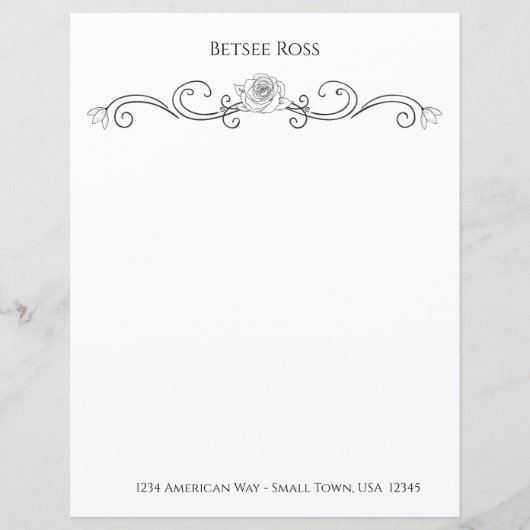 Elegant zwart-wit, gepersonaliseerd papier (Voorkant)