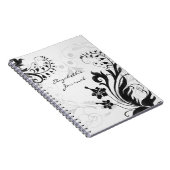 Elegant zwart wit gepersonaliseerd tijdschrift Not Notitieboek (Rechterzijde)