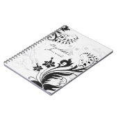 Elegant zwart wit gepersonaliseerd tijdschrift Not Notitieboek (Linkerzijde)