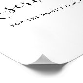 Elegant zwart-wit Gereserveerd trouwbord Poster (Hoek)